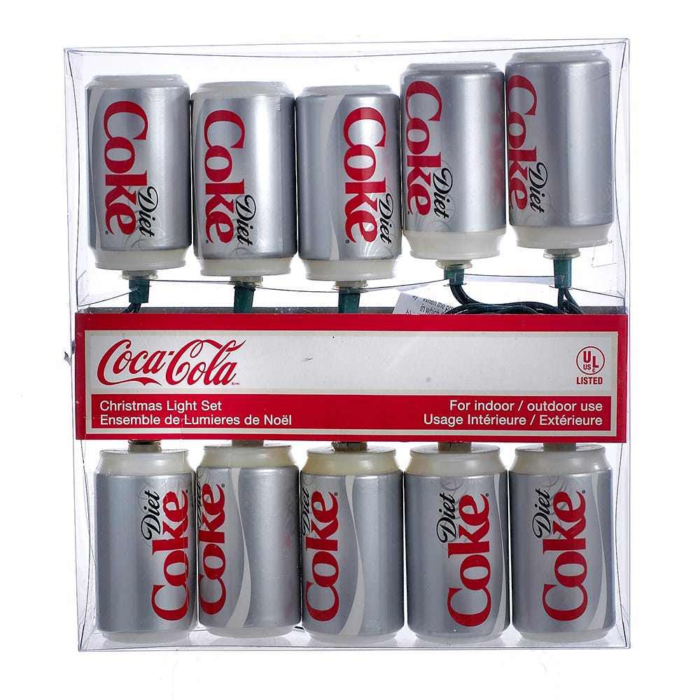 Kurt Adler 10-Light Diet Coke Can Light Set